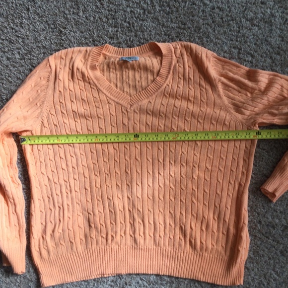 Studio Works Cable Knit Peach Sweater - Picture 15 of 17